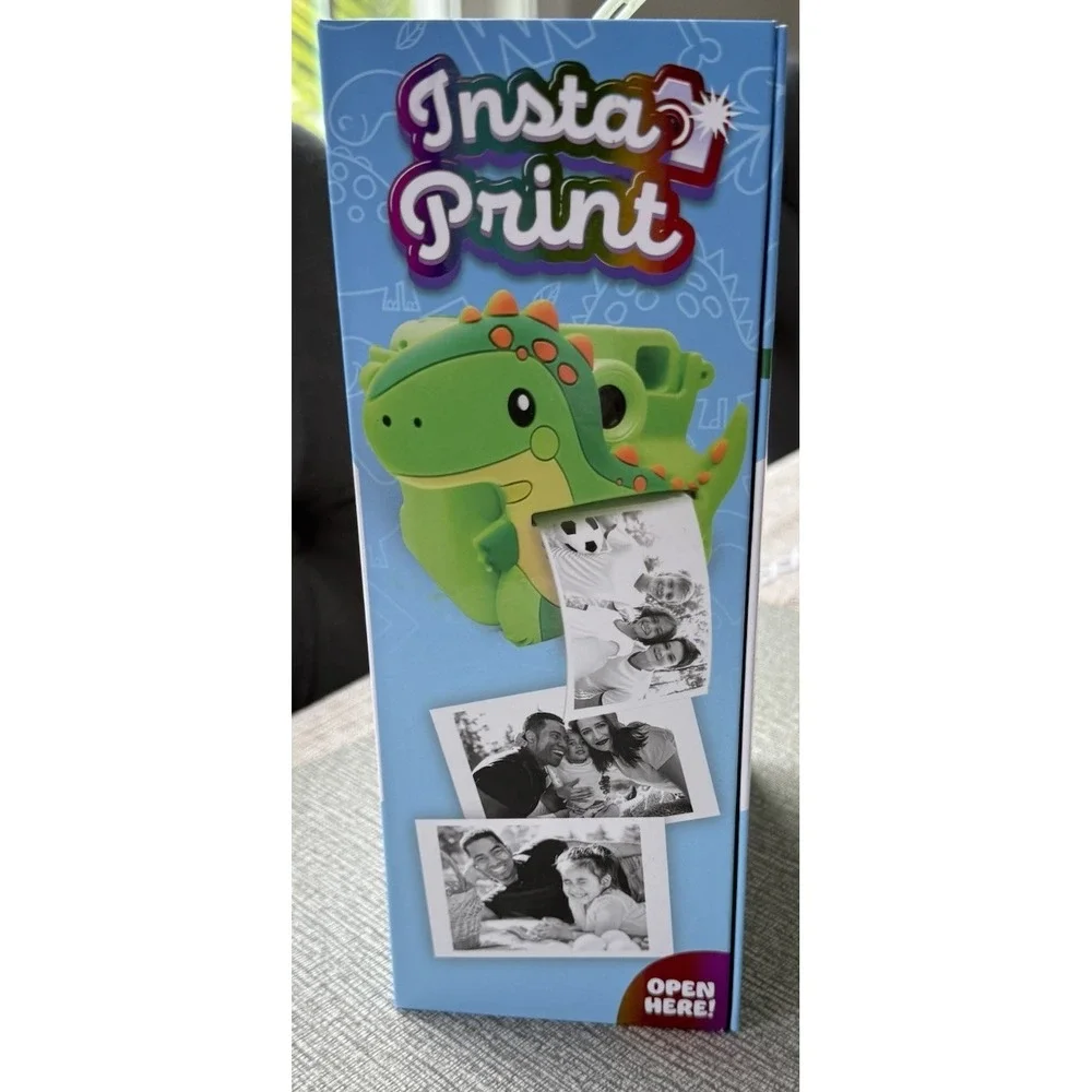 Instaprint Kids Digital Camera HD Dinosaur Case‎ HD 180° Selfie Inkless Printer